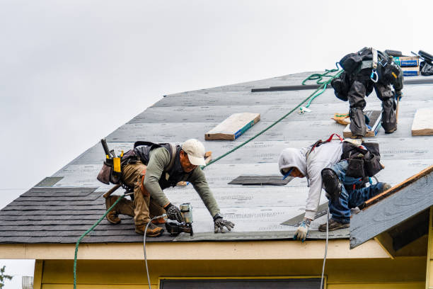 Professional Gutter Installation technician working in Lincoln, IL
